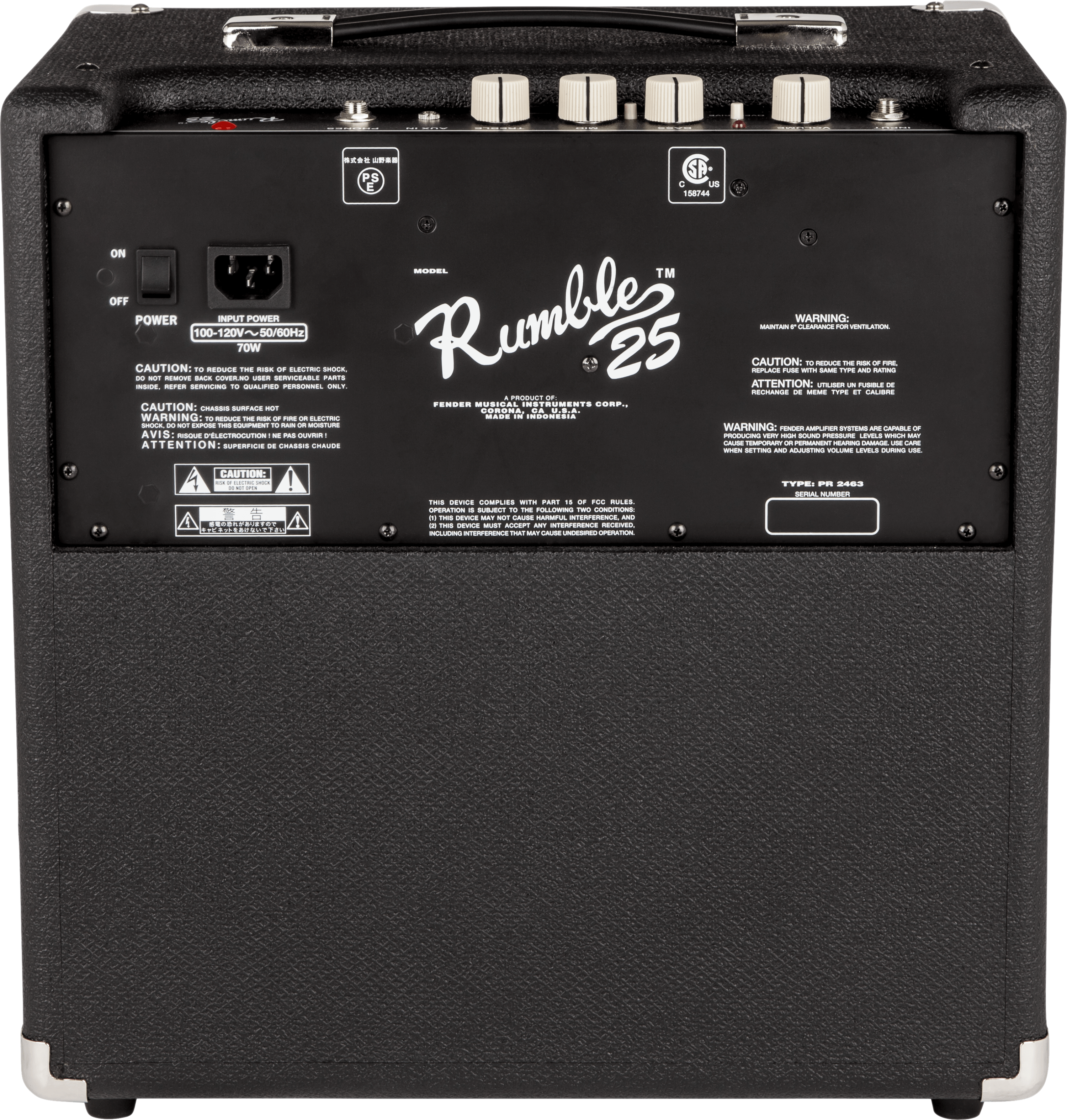 FENDER RUMBLE 25 V3 2370200000 Amplificador para bajo eléctrico
