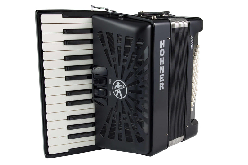 Acordeon Hohner Bravo II 48 Bajos Negro - The Music Site