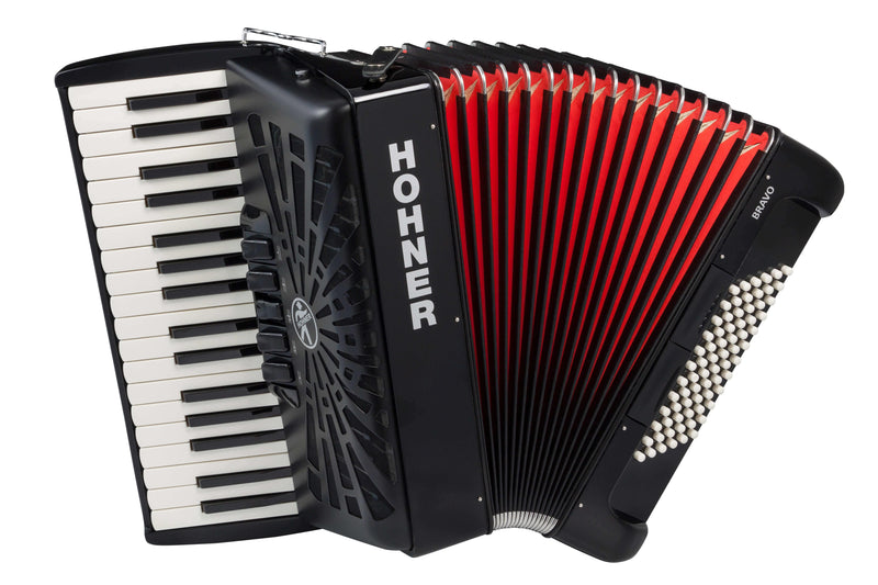 Acordeon Hohner Bravo III 72 Bajos Negro A16652 - The Music Site