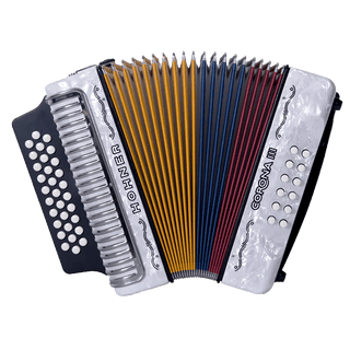 Acordeon Hohner Corona III 5 Letras Blanco - Col - The Music Site