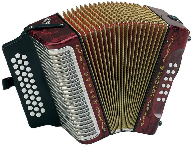Acordeon Hohner Corona III Adg Rojo A5703 - The Music Site