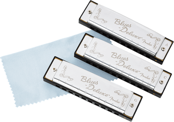 Armonica Fender Blues DLX Pack por 3 W/C DO ( C )- SOL ( G )-LA ( A ) 0990701021 - The Music Site