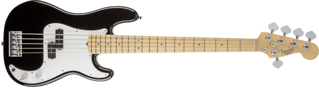 Bajo Electrico Fender American Standard Precision Bass® V (cinco cuerdas), diapasón de arce, negro 0193652706 - The Music Site
