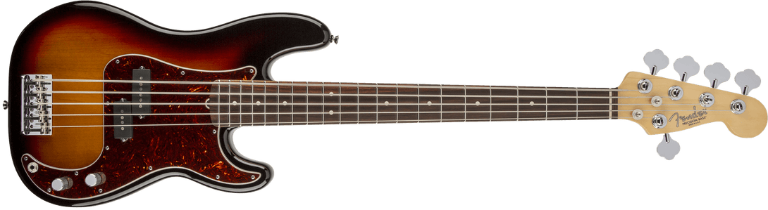 Bajo Electrico Fender American Standard Precision Bass® V (cinco cuerdas), diapasón de palisandro, rayos de sol de 3 colores 0193650700 - The Music Site