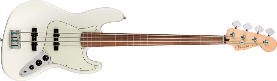 Bajo Electrico Fender Player Jazz Bass® sin trastes, diapasón de Pau Ferro, blanco polar0149933515 Fretless - The Music Site