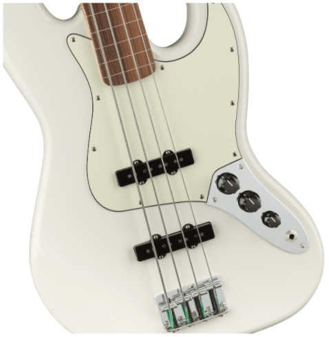 Bajo Electrico Fender Player Jazz Bass® sin trastes, diapasón de Pau Ferro, blanco polar0149933515 Fretless - The Music Site