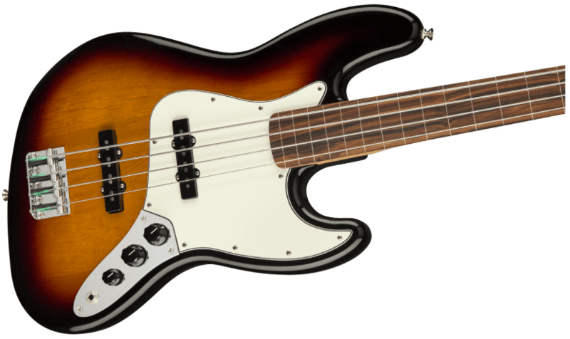 Bajo Electrico Fender Player Jazz Bass® sin trastes, diapasón de Pau Ferro, Sunburst de 3 coloress 0149933500 Fretless - The Music Site