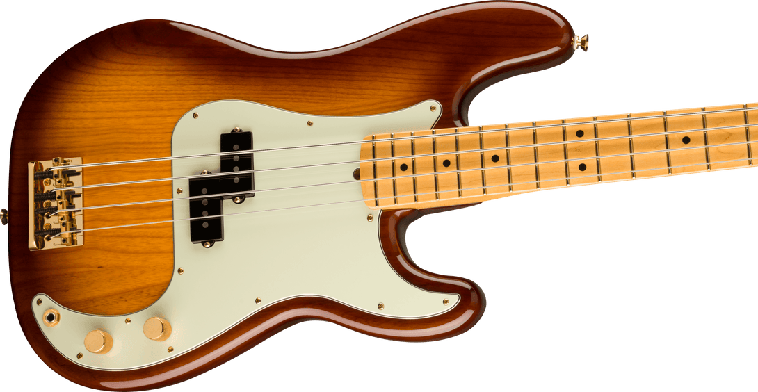 Bajo Electrico Fender Precision Bass® conmemorativo del 75.° aniversario, diapasón de arce, ráfaga de bourbon de 2 colores 0177552833 - The Music Site