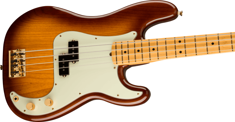 Bajo Electrico Fender Precision Bass® conmemorativo del 75.° aniversario, diapasón de arce, ráfaga de bourbon de 2 colores 0177552833 - The Music Site