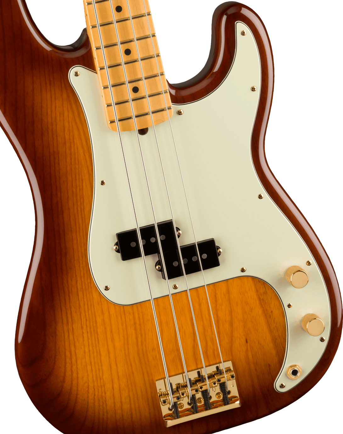 Bajo Electrico Fender Precision Bass® conmemorativo del 75.° aniversario, diapasón de arce, ráfaga de bourbon de 2 colores 0177552833 - The Music Site