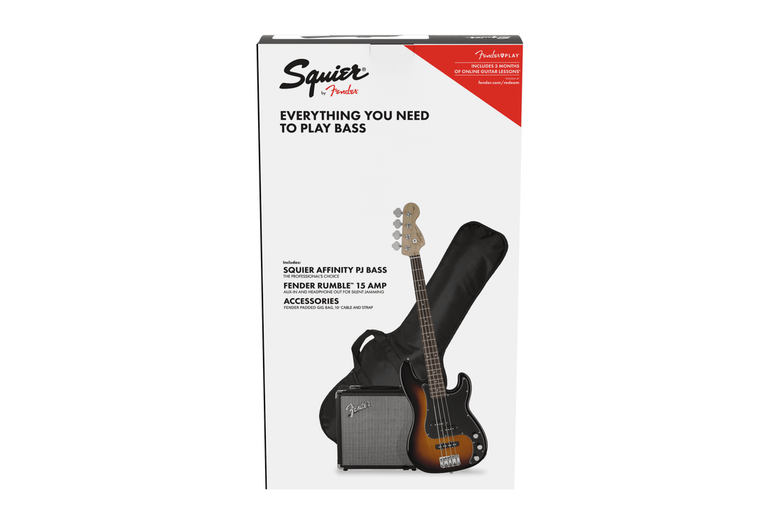 Bajo Electrico Fender Squier Affinity Precision Bass PJ Pack Gig Bag Rumble 15 - 120V 0371982032 - The Music Site