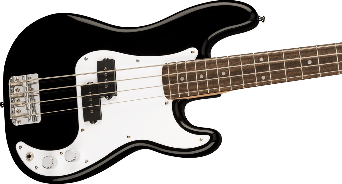 Bajo Electrico Fender Squier Mini Precision Bass®, diapasón de laurel, negro 0370127506 Escala Corta - The Music Site