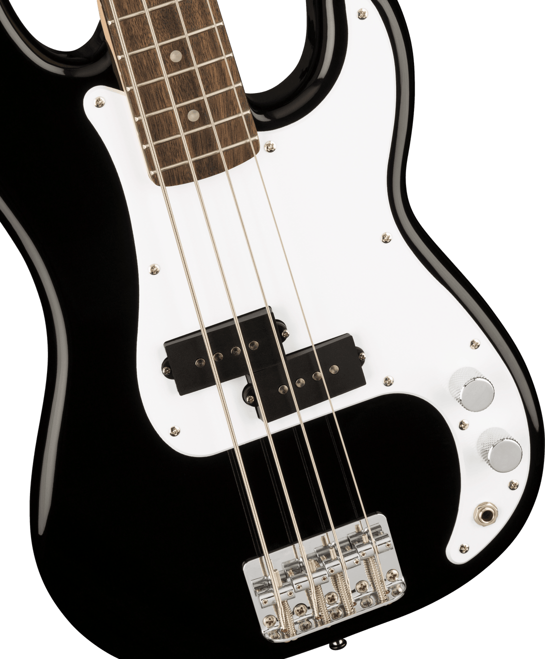 Bajo Electrico Fender Squier Mini Precision Bass®, diapasón de laurel, negro 0370127506 Escala Corta - The Music Site