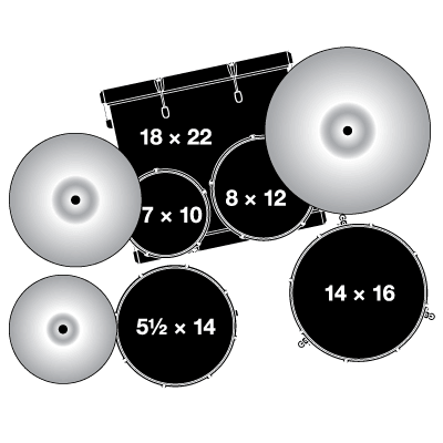 Bateria Gretsch Ge4E825W Blanca 5 Piezas - The Music Site