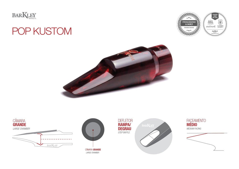 Boquilla Barkley Saxofón Tenor Pop 8 Kustom Roja - The Music Site