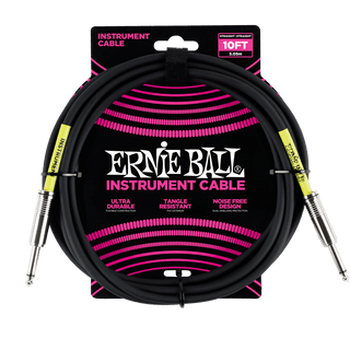 Cable Ernie Ball 10Ft Po6048 Negro - The Music Site
