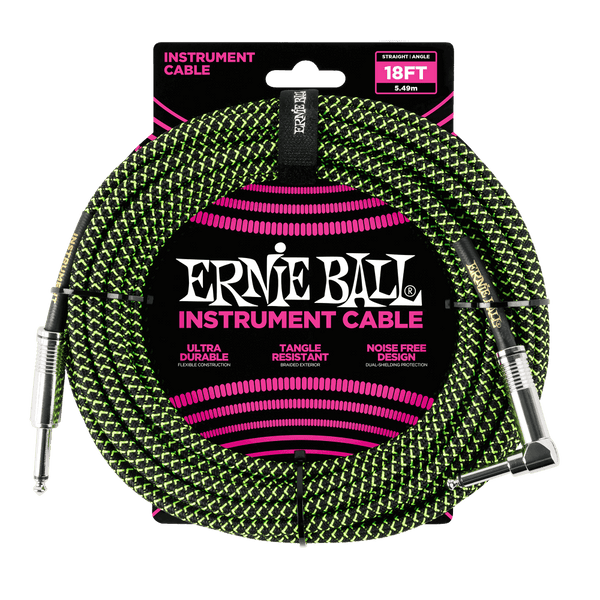 Cable Ernie Ball 18Ft P06082 Negro Verde - The Music Site