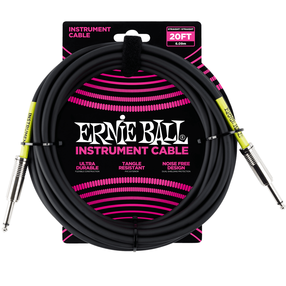 Cable Ernie Ball 20Ft Po6046 Negro - The Music Site