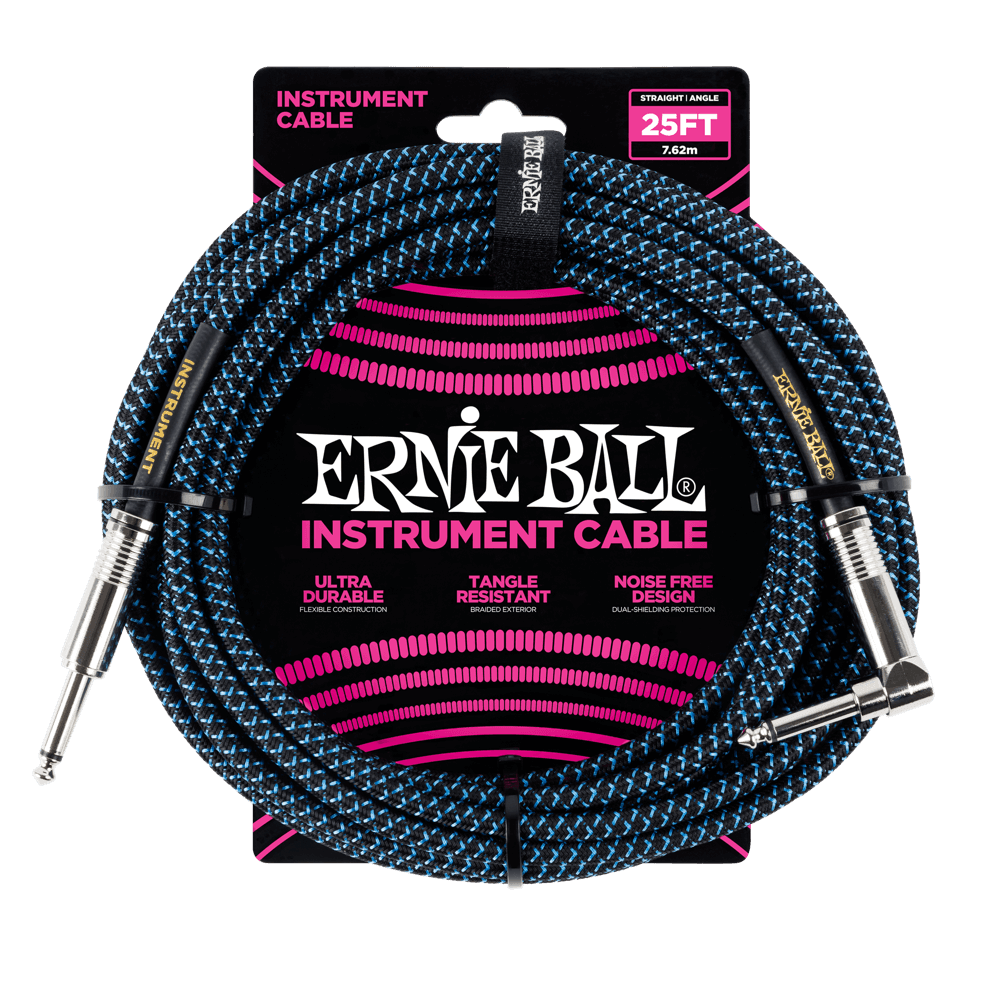 Cable Ernie Ball 25Ft P06060 Negro Azul - The Music Site