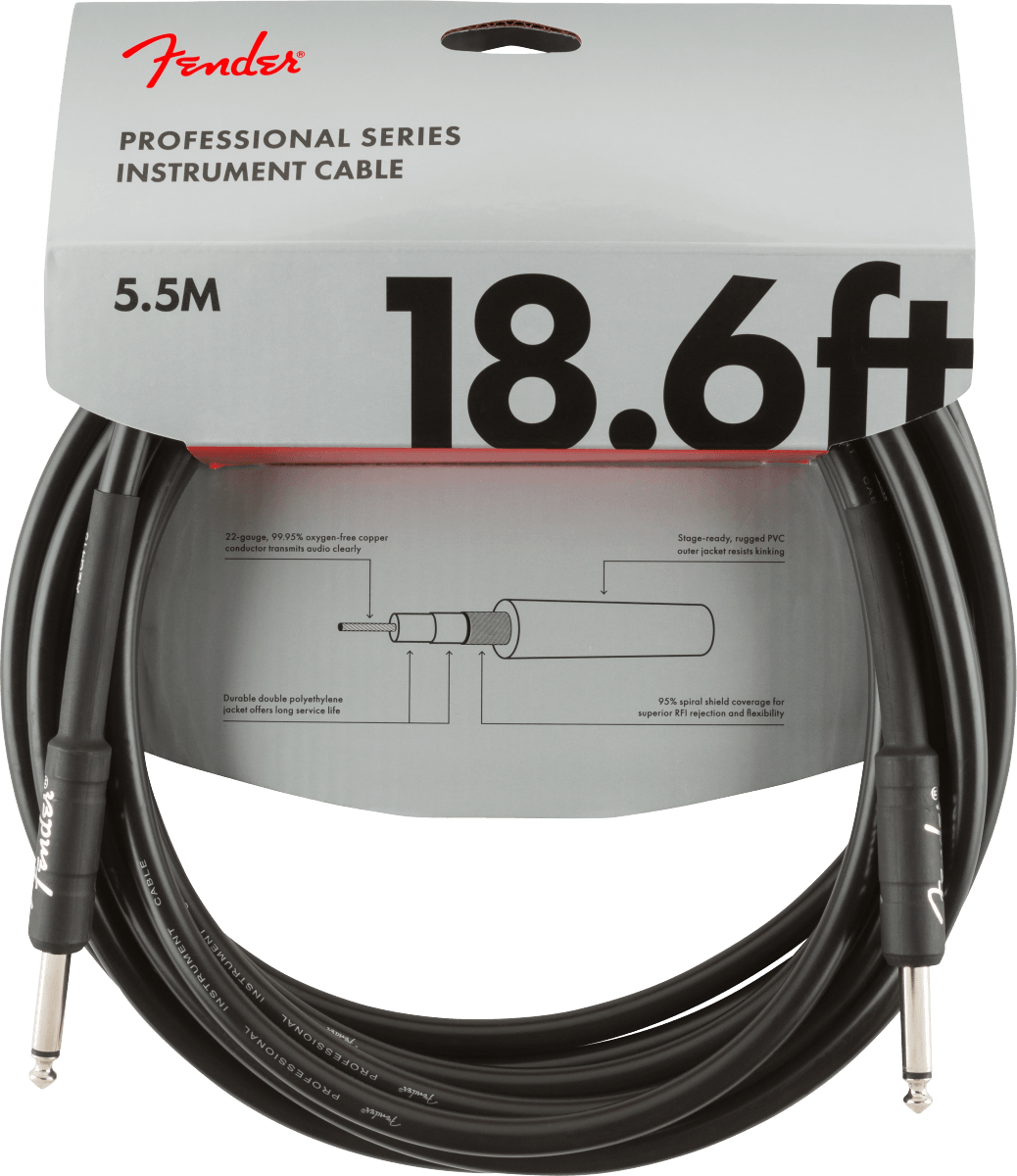 Cable Fender 18.6 Inst Blk 0990820020 - The Music Site