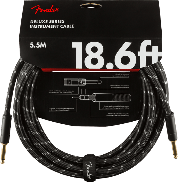 Cable Fender Deluxe 18.6" Twd Blk 0990820080 - The Music Site