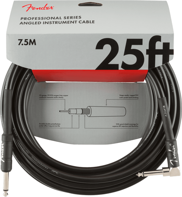 Cable Fender Plug En L Pro 25" Ang 0990820060 - The Music Site