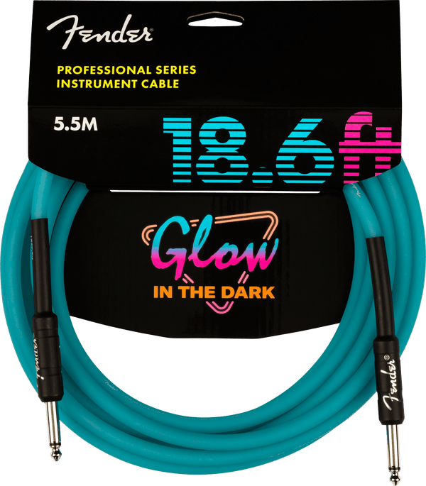 Cable Fender Pro 18.6 Glow In Dark Blue 0990818108 - The Music Site