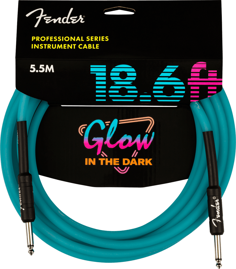 Cable Fender Pro 18.6 Glow In Dark Blue 0990818108 - The Music Site