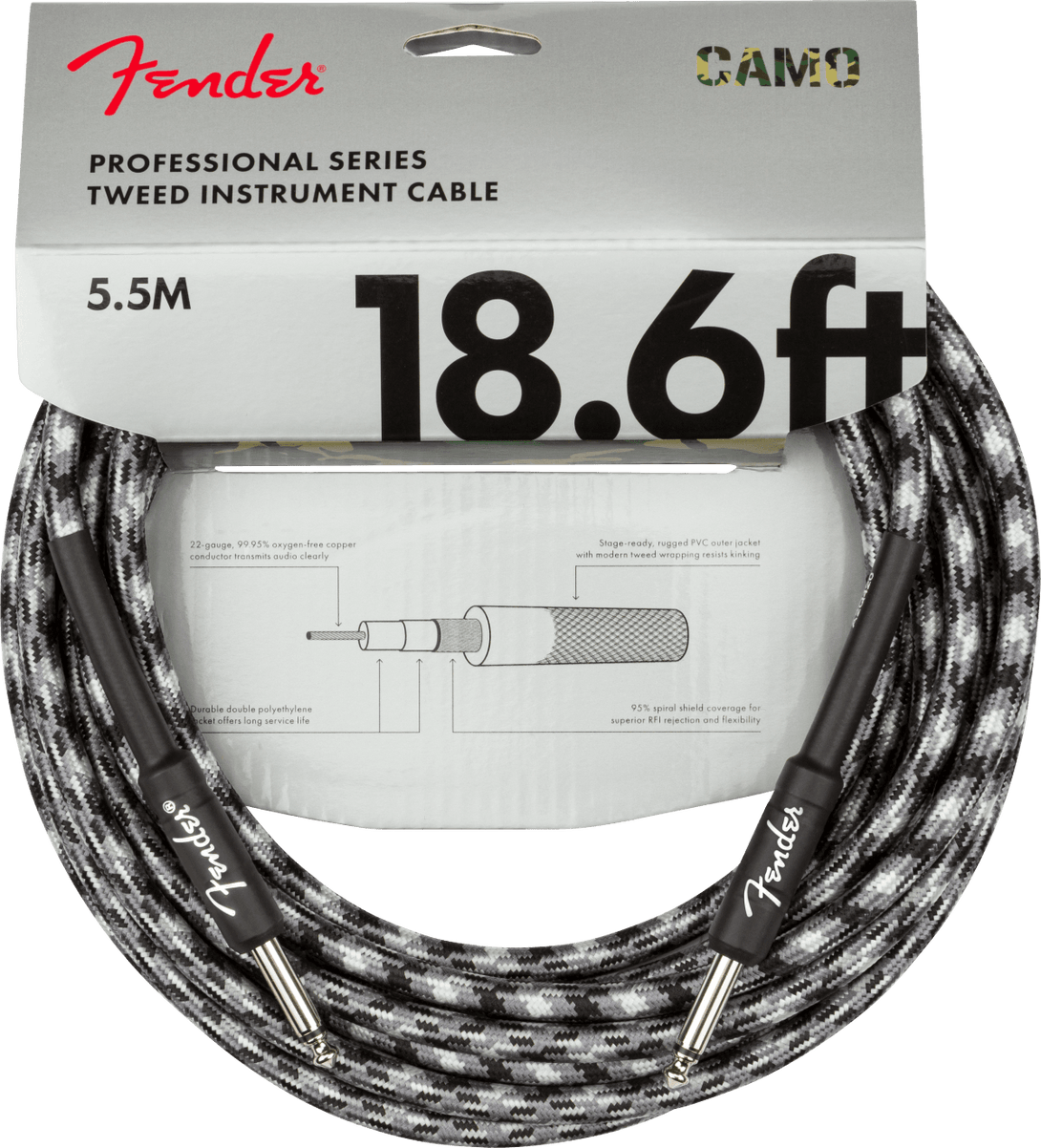 Cable Fender Pro 18.6 Inst Winter Camo 0990818124 - The Music Site