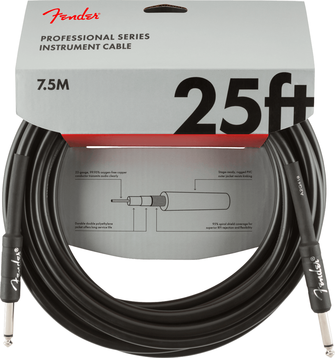 Cable Fender Pro 25' Inst Cbl Blk 0990820016 - The Music Site