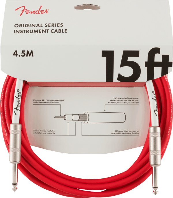 Cable Fender Rojo 15Ft 4.5M 0990515010 - The Music Site