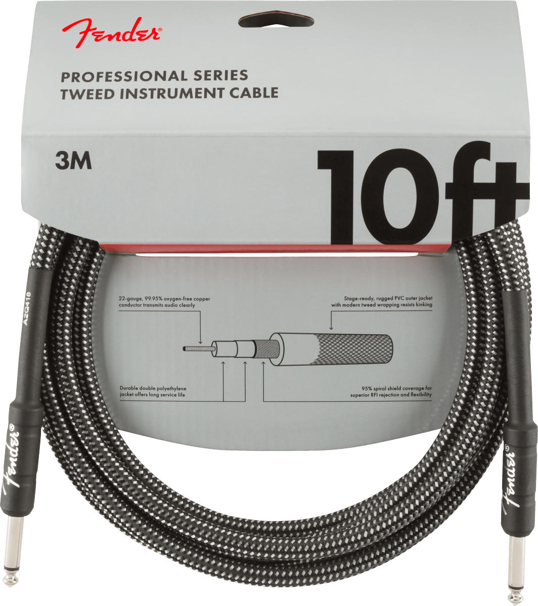 Cable Fender Twed 10Ft 3M Negro 0990820062 - The Music Site
