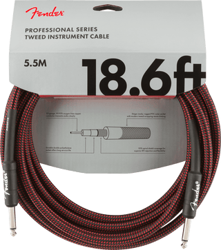 Cable Fender Twed 18.6Ft 5.5M Vinotinto 0990820067 - The Music Site