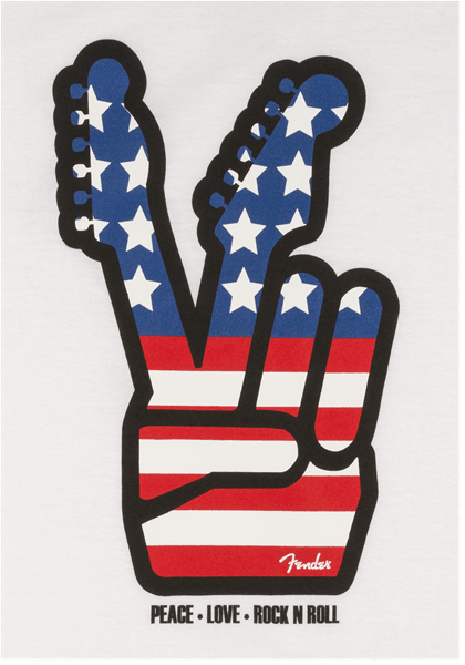 Camiseta Fender® Para Hombre Con Signo De La Paz (S) - The Music Site