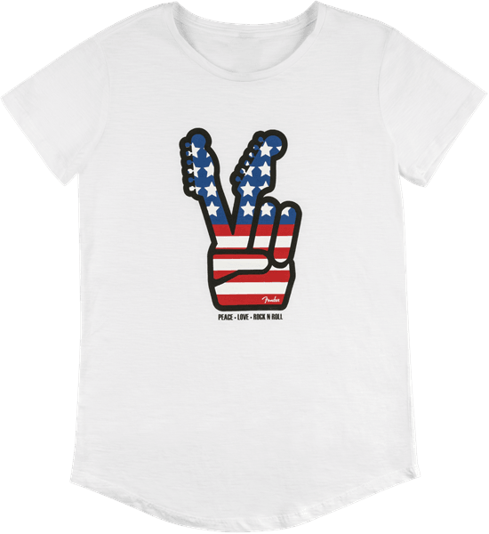 Camiseta Fender® Peace Sign Para Mujer (S) - The Music Site