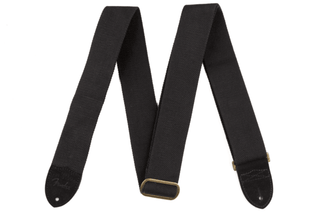Correa Fender Cotton/Leather Strap, Black, 2" 0990667006 - The Music Site