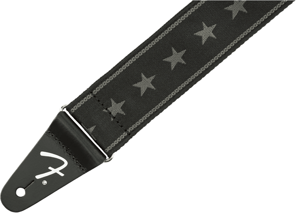 Correa Fender de nailon con estrellas y rayas, negro/gris, 2" 0990615004 - The Music Site