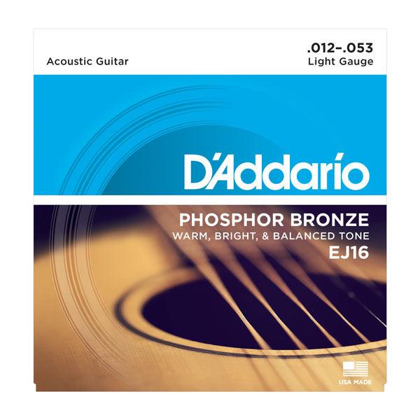 Encordado D Addario Guitarra Acustica Ej16 12 53 Bronce - The Music Site