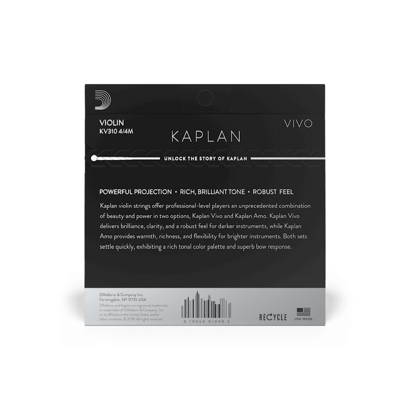 Encordado D Addario Kaplan Violin Kv310 4/4 - The Music Site