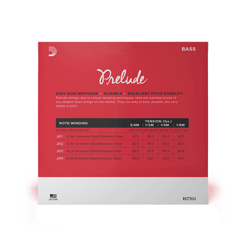 Encordado D Addario Prelude Contrabajo 1/4 J610 M - The Music Site