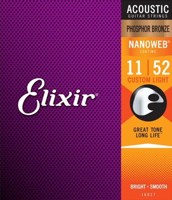 Encordado Elixir Nanoweb Guitarra Acustica 16027 11 52 - The Music Site