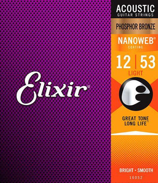 Encordado Elixir Nanoweb Guitarra Acustica 16052 12 53 - The Music Site