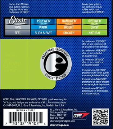 Encordado Elixir Optiweb Guitarra Electrica 19102 11 49 Medium - The Music Site