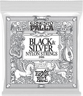 Encordado Ernie Ball Guitarra Acustica 2406 Bk/Slv cuerdas nylon - The Music Site