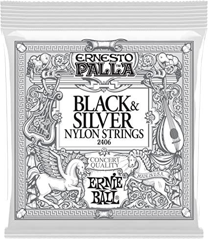 Encordado Ernie Ball Guitarra Acustica 2406 Bk/Slv cuerdas nylon - The Music Site