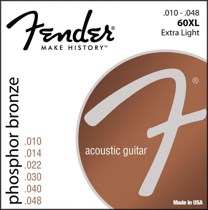 Encordado Fender Guitarra Acustica 60XL 10 48 Phosphoro Bronze - The Music Site