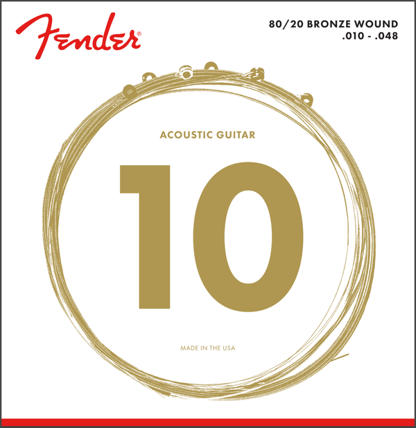 Encordado Fender Guitarra Acustica 80/20 70Xl 10 48 Bronce 0730070402 - The Music Site
