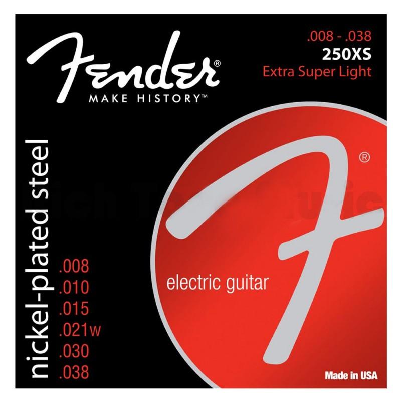 Encordado Fender Guitarra Electrica 250XS Nickel Plated Steel Extra Super Light 8 38 - The Music Site