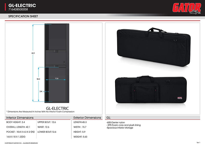 Estuche Semiduro Gator Guitarra Electrica GL - The Music Site