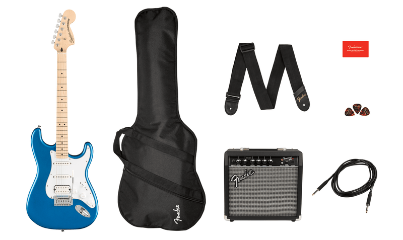 Guitarra Electrica Fender Affinity Series™ Stratocaster® HSS Pack, Maple Fingerboard, Lake Placid Blue, Gig Bag, 15G - 120V 0372820002 - The Music Site